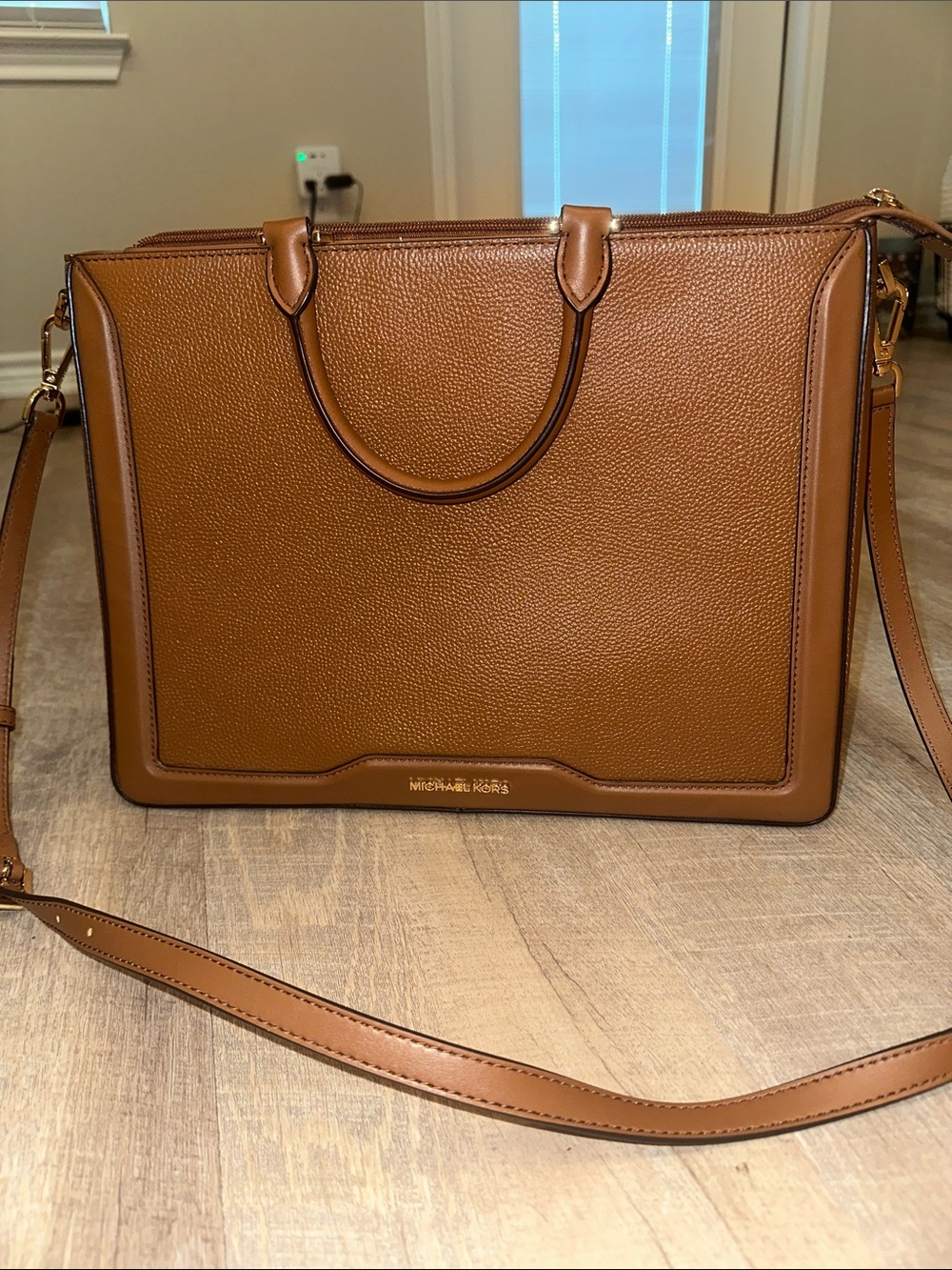 Michael Kors Brown Large Leather Purse/Laptop Bag